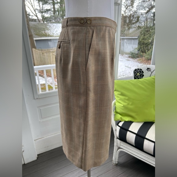 NWT:  Vintage Talbots (1990's) 24-1/2" Plaid A-Line Skirt - Picture 3 of 6